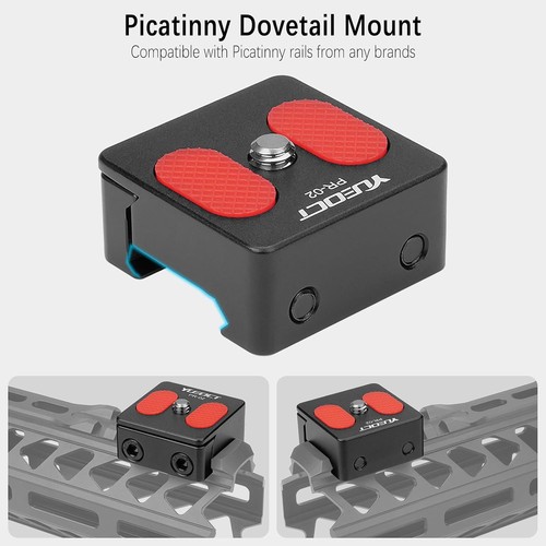Metal Picatinny Dovetail Rail Mount Adapter with 1/4" Screw for Small Black - Picture 3 of 8
