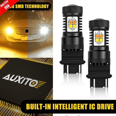 AUXITO 3157 16SMD LED Switchback Dual Color White Yellow amber Turn Signal Light
