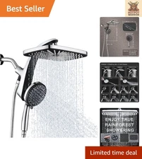 Innovative High Pressure Shower Head with Dual Handheld Function & 10 Sprays