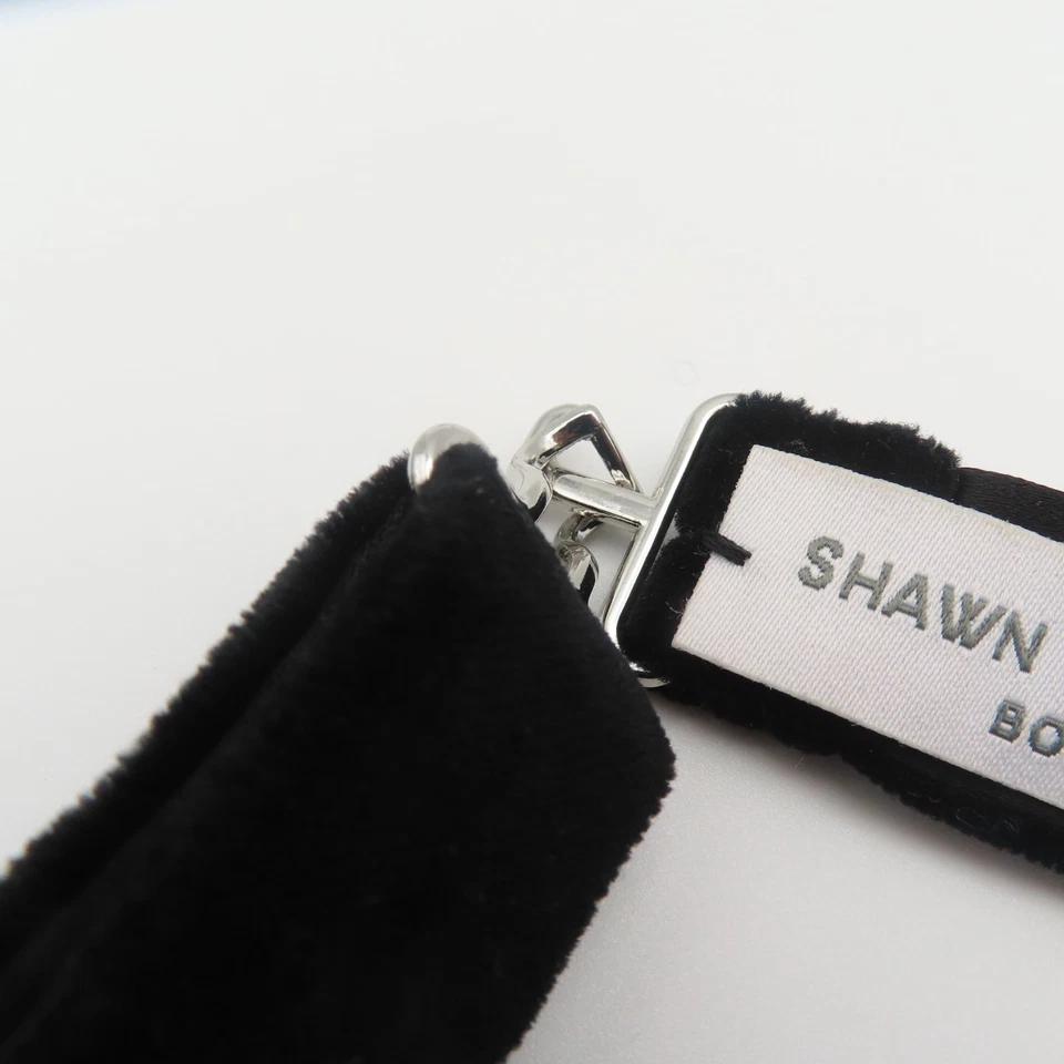 Shawn Christopher Bow Tie Black 3.25" Wide Pre Tied Formal Tuxedo Velvet - Image 4 of 4