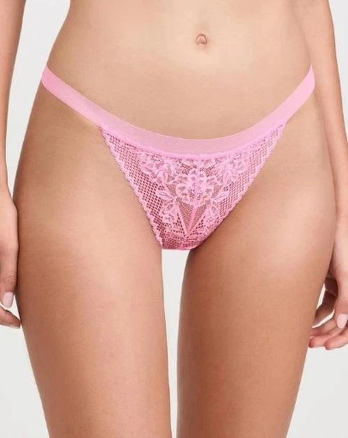 Tanga Free People OB1894834 "Reya" tiro bajo red/cuerda de encaje, rosa neón nuevo con etiquetas Foto 4 de 4