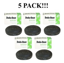 100 All Natural Dudu Osun Black Soap Anti Acne,Fungus,Blemish,Psoriasis: 5 PACK