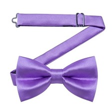 Pre-Tied Bow Tie Satin Solid Bowtie Adjustable L- adults,full age Light Purple