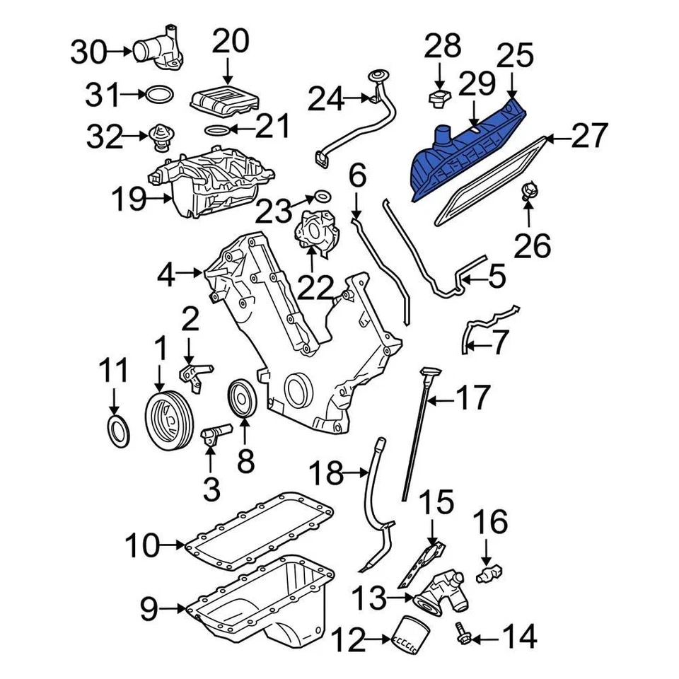 For Ford F-150 2002-2003 Ford 2C2Z6582EA Right Engine Valve Cover Foto 2 de 3
