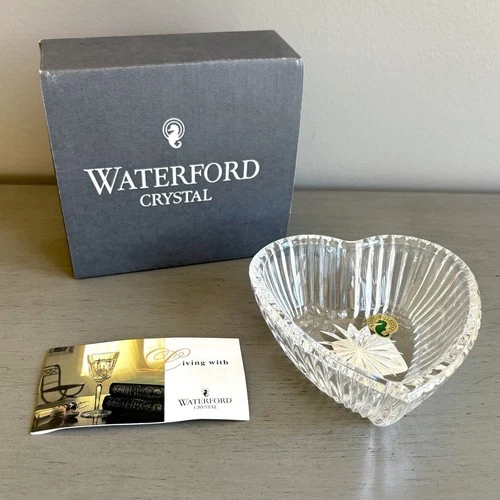 VTG Waterford Crystal Heart-Shaped Bowl Trinket Jewelry Candy Dish NWT Ireland