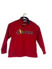 Pullover Jacket Disney Vintage Tigger Red Fleece Medium 1/4 Zip