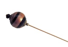3" Hat-Stick-Lapel Pin Black-Metallic Rust Bead Bronze-tone Findings NBZ279