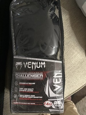 Venum Challenger Training Boxing Gloves 14 oz Black White Synthetic Leather
