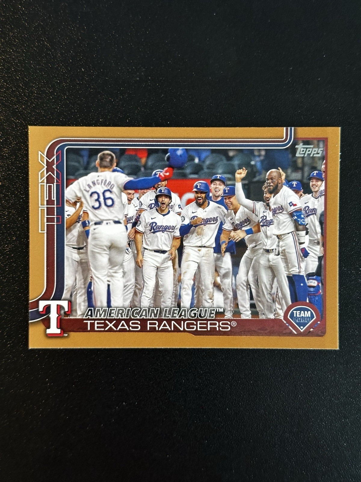 2025 Topps Series 2 Texas Rangers Team Card SSP Gold Border /2025 #593