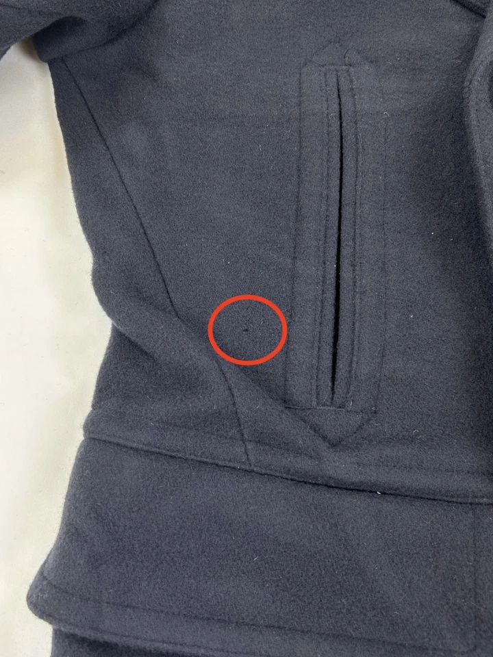 *MINOR DEFECT* Polo Ralph Lauren Men's Wool Naval Pea Coat Overcoat - Sz: Large - Image 4 of 4