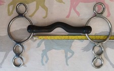 5 1/2" Vulkanit portierter Mund Drei Ring Knebel. In Top Zustand.