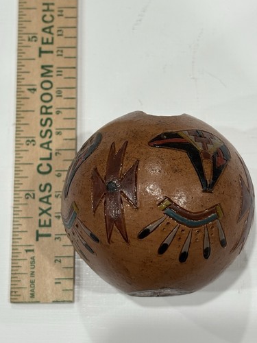 Navajo Seed Pot Nancy Chilly Native American Bear Folk Art Handcrafted Signed - Picture 12 of 15