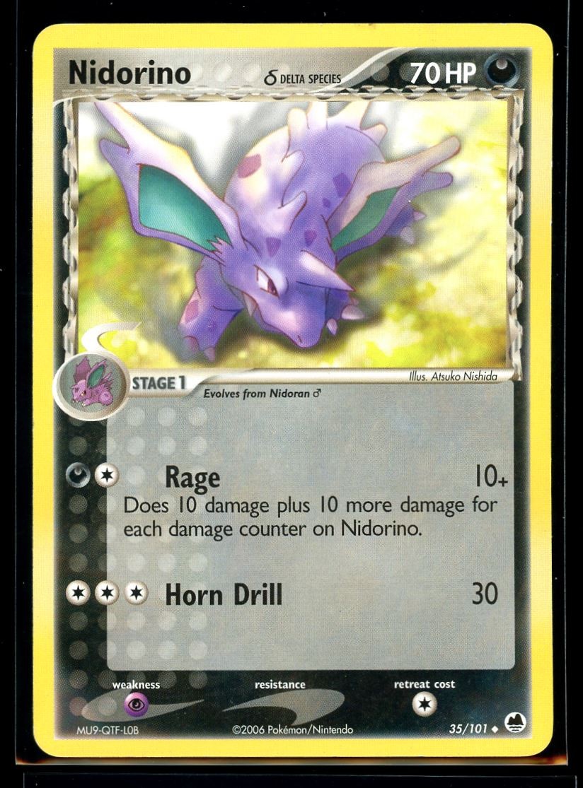 2006 EX - Dragon Frontiers Nidorino #35 Non Holo Pokemon Card
