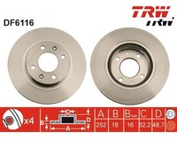 2 St. Bremsscheibe Trw DF6116 FüR Hyundai I10 I10 Stufenheck
