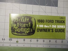 1980 Ford Truck F-100 Thru F-350 Series Owners Guide Manual