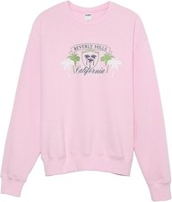 Victoria's Secret Pink Ivy Fleece Everyday Pullover Sweatshirt Color Pink NWT