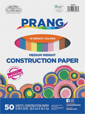 (Formerly SunWorks) Construction Paper, 10 Assorted Colors, 12'' x 18'', 50 Sheets
