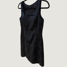Guess Jeans Black Damask Jacquard Mini Dress Size 3 Vintage Y2K Goth Aesthetic