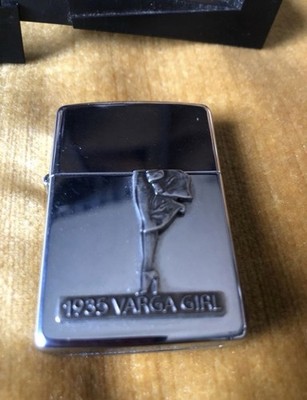 Zippo oil lighter rare reprint valga girl genuine design missing error item