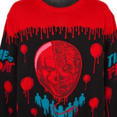 Numskull IT Pennywise Sweater Mens Size XL Red Chapter Two Horror All Over Print