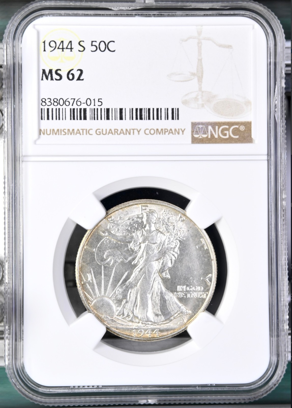 1944-S WALKING LIBERTY HALF DOLLAR NGC MS62 676015