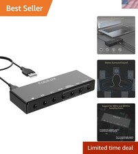 Plug  Play 7.1 USB Sound Card - High-Resolution Aluminum Audio for Laptops