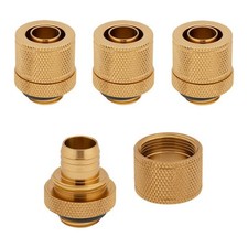 Image of 4x Corsair 10/13mm ID/OD Hydro X Series XF Softline Compression Fittings, Gold, 