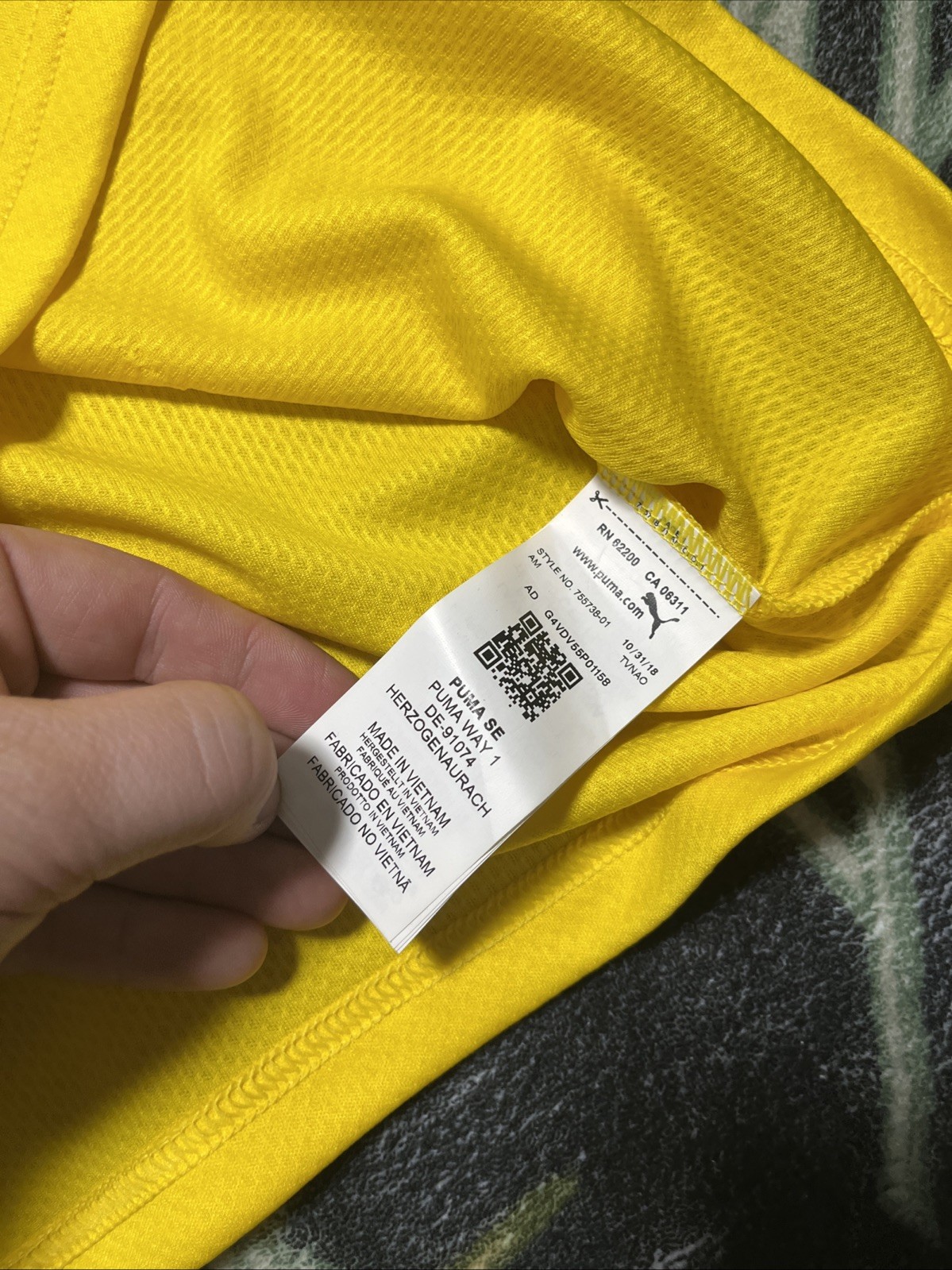 Youth XL Puma Dortmund Borussia BVB Yellow Evonik Soccer Jersey Kit Embroidered thumbnail 17