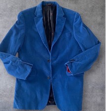 Tommy Hilfiger 38L Blue Corduroy Mens 2 Button Sports Coat Blazer Suit Jacket