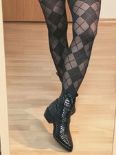 Mimmu Damen Echtleder Stiefel Stiefeletten Ankle Boots Gr.36 Schwarz Schlangenop