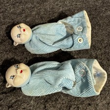 Little Goody Toy Shoes Vintage Baby Rattle Blue Booties Krueger Cat Kittens Rare