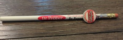 Rare Drink Dr Pepper Advertising Pencil With Celluloid Good For Life Topper Sign