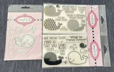 The Stamps of Life WHALES to Stamp 1 Die Set & 2 Cling Stamp Sets Card Making