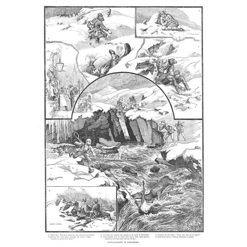 HUNTING Hind Stalking in Ross-Shire, Scotland - Antique Print 1887