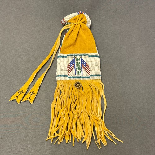 Cheyenne Design Beaded Bag with Whirling Log Design by Jim Lenoch, contemporary