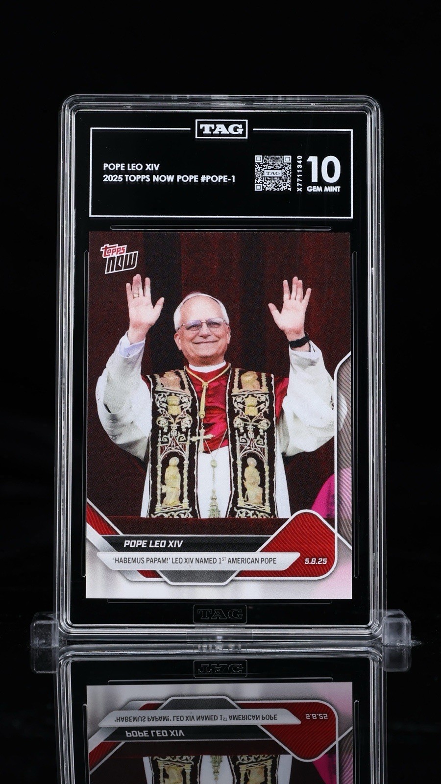 2025 Topps Now Pope Leo XIV #POPE1 Tag Graded Gem MT 10 Card X7711340