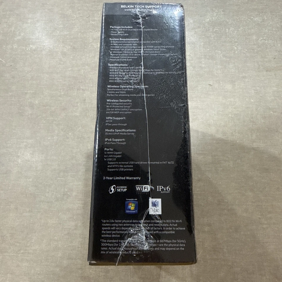 belkin ac 1200 db Wi-Fi Dual Band AC Plus Gigabyte Router F9K1113-8830-19261 - Image 4 of 4