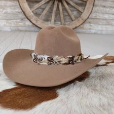 Feather Hat Band for Western Cowboy Hats, Fits All Styles - Willow