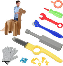 Kids Tool Set with Cardboard Cutter for Kids - 378Pcs STEM Construction Kit with