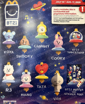 #ad 2026 McDonald’s X BT21 BTS Happy Meal Complete Set of 10 New $45.00