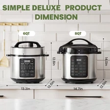 Electric Pressure Cooker Slow Rice Cooker Stainless Steel 16-in-1 or 14-in-1