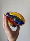 Vintage Murano-Style Cased Art Glass Bowl/Ashtray Multi-Color Sommerso Technique