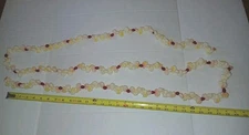 VTG Blow Mold Plastic Buttered Popcorn Cranberry 8 ft Garland Christmas 