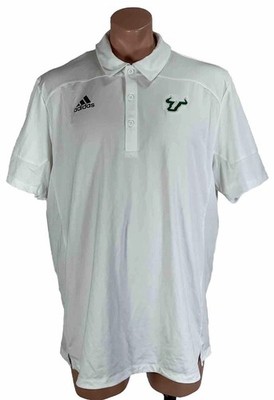 USF University of South Florida Bulls White Polo Shirt Adidas Golf XL NWT NEW
