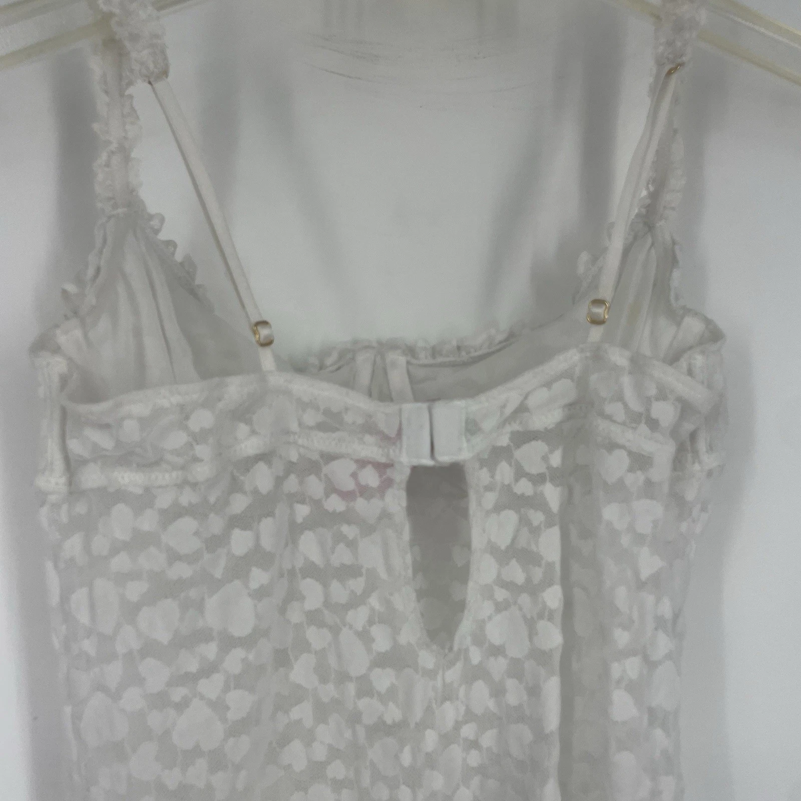 UNDERCOVER Abito Victoria’s Secret The Lacie Medium Bianco Trasparente Slip Increspature Cuori Sexy