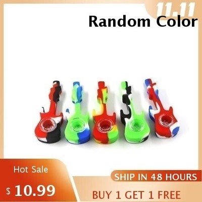 Guitar Shape Silicone Tubing 1 Hole or 7 Hole Glass Bowl Buy One Get One Free