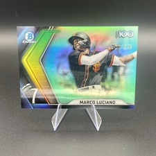 2022 Bowman Chrome Marco Luciano Scouts Top 100 Aqua Refractors 112/125 #BTP7