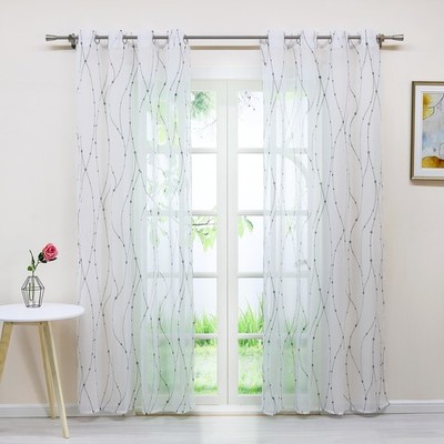 Gardinen Stores mit Kräuselband Schlaufen Ösen Vorhang Wohnzimme Modern Voile