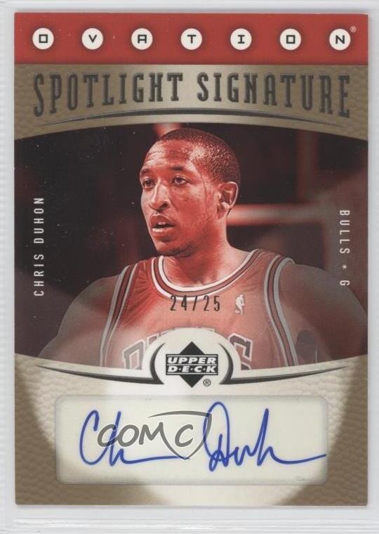 2006-07 Upper Deck Ovation Spotlight Signatures Gold 24/25 Chris Duhon Auto 1p4