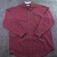 Paul Fredrick Dress Shirt 16.5 33 Classic Fit Non Iron Red Check Button Down